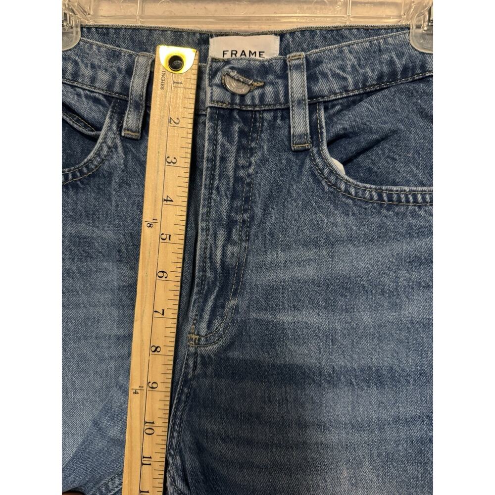 FRAME Le High N Tight High Rise Straight Blue Medium Wash Cotton Denim Jeans 26 - Picture 4 of 7